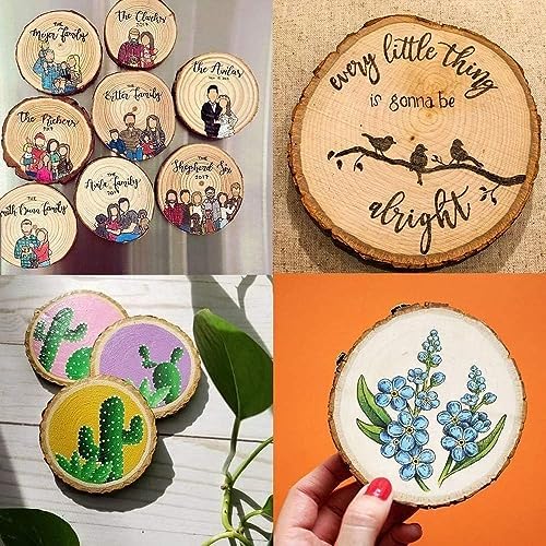 Unfinished Natural Wood Slices with Bark 20 Pcs 3.5-4 inch Craft Wood kit Circles Crafts Christmas Ornaments Rustic Wedding Decoration DIY Crafts for Crafts - Image 3
