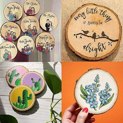 Unfinished Natural Wood Slices with Bark 20 Pcs 3.5-4 inch Craft Wood kit Circles Crafts Christmas Ornaments Rustic Wedding Decoration DIY Crafts for Crafts - Image 3