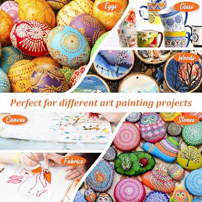 Caliart 24 Colors Pastel Acrylic Paint Set with 12 Brushes - Image 4