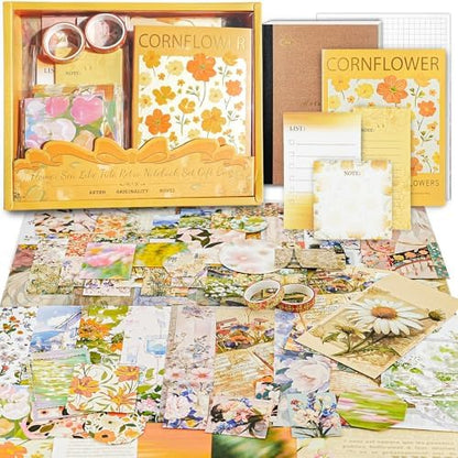 Aromoty Scrapbooking Supplies Kit, Botanical Aesthetic Vintage Scrapbook Kit for Bullet Junk Journal A6 Grid Notebook Stationary (Centaury Love) by Aromoty