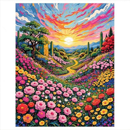 Sceorixa Flower Paint by Numbers Kit for Adults - DIY Ink Style Floral Painting On Canvas 16X20 Inches, Acrylic Paint Set, Suitable for Beginners, Art for Home Decoration Or Gifts, Unframed by Unknown