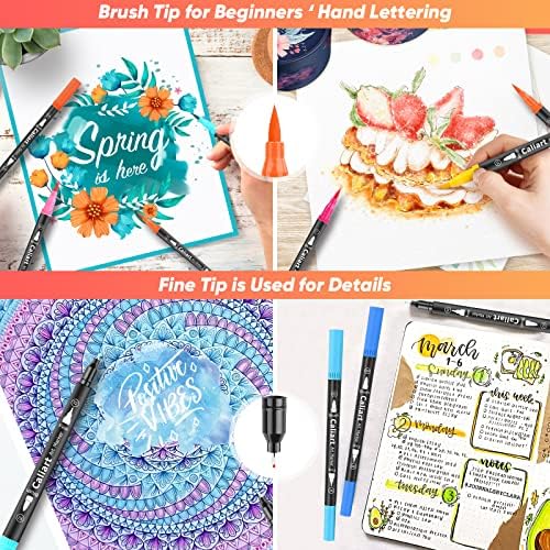 Caliart 72 Colors Double Tip Brush Pen Art Markers for Adult Coloring Books - Image 6