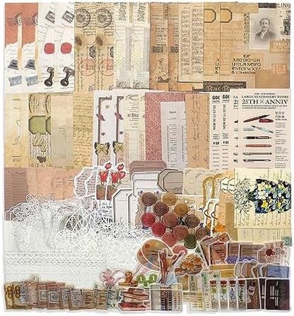 260 PCS Vintage Scrapbooking Supplies Kit for Beginners (Academy) by Teniinet