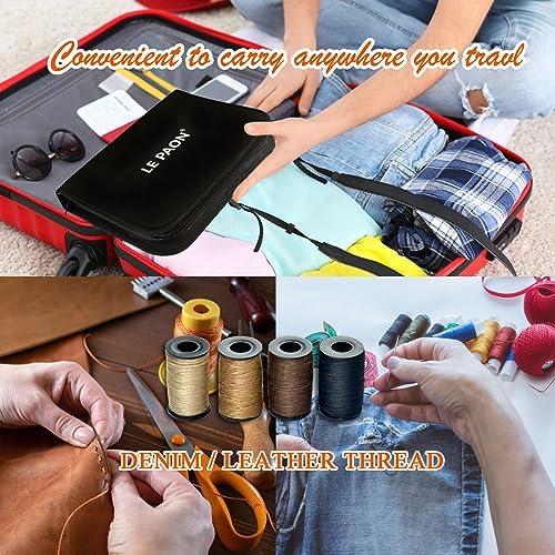 Sewing Kit with Case Portable Sewing Supplies for Home Traveler, Adults, Beginner, Emergency, Contains 60 Sewing Thread, Scissors, Needles, Measure etc - Image 6