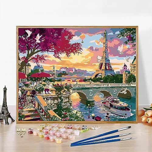 QUITEDEW Eiffel Tower Paint by Number Kit for Adults,16x20 Inch - Image 3
