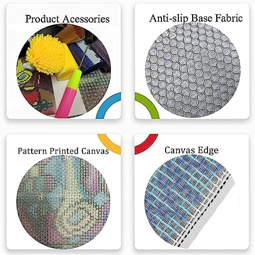 ZFFLYH Latch Hook Kits DIY Crochet Yarn Rugs Tapestry Hooking Needlework Crafts Arts Kit Color Preprinted Pattern Home Decoration Festival Gift for Adults and Beginner - Image 5