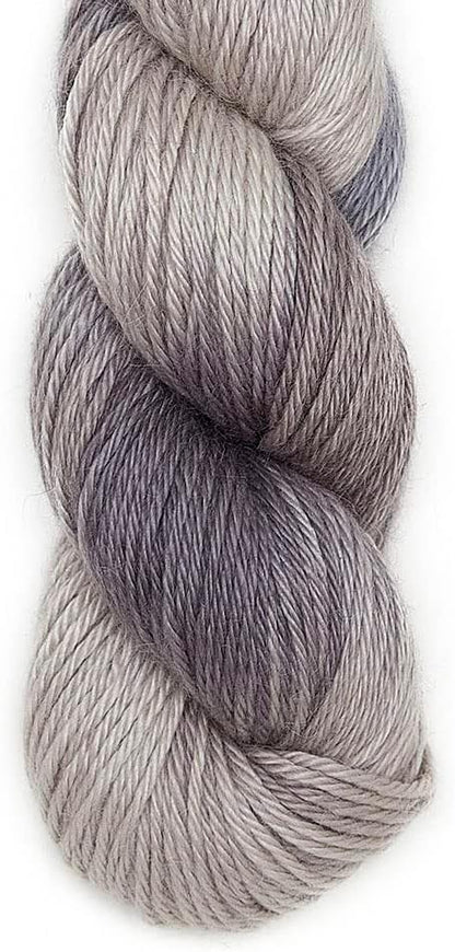 100% Baby Alpaca Yarn Wool 100g Hank DK Weight Hand Dyed Made in Peru - Heavenly Soft and Perfect for Knitting and Crocheting (Gray Fog Mix, DK Hand Dyed - 100g Hank)