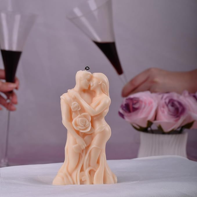 2Pack Loving Portrait Silicone Candle Molds,Embracing Couple Portrait Mold for Candle Craft Making Gift Decoration,Epoxy Resin Wax Mold Silicone Mould