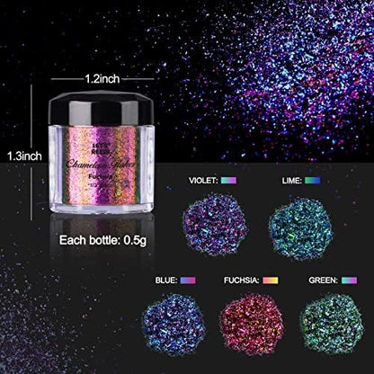 LET'S RESIN Chameleon Flakes and 12-Color UV Resin with All-Inclusive Keychain Making Kit - Image 2