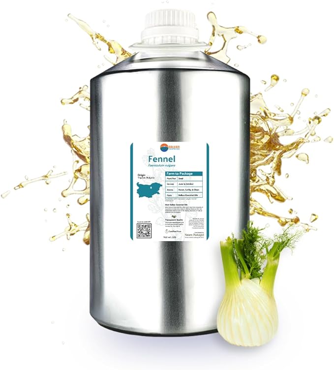 Nature Packaged Fennel Essential Oil (Sweet Fennel) - Direct from Balkan Essential Oils - Pure Aromatherapy Diffuser Oils | 100% Pure Therapeutic Grade Natural Aceite de Hinojo - 22lbs