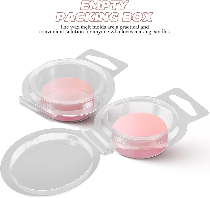 Alipis 100pcs Transparent Wax Melt Molds with Plastic Packaging Boxes for DIY Soap and Candle Cubes Clear Clamshell Containers for Fresh Fragrant Storage