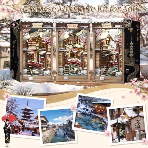 Fsolis Book Nook Kit for Adults – Japanese DIY 3D Wooden Puzzles - Image 4