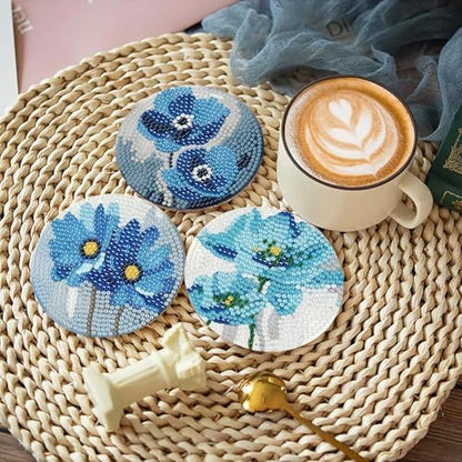 tigdtiu 8 Pcs Flower Diamond Art Coasters Kit with Holder, Diamond Art Kits for Adults Beginners, Small Floral Diamond Painting Coasters, Diamond Art Coasters Kits for Beginners for Women - Image 5