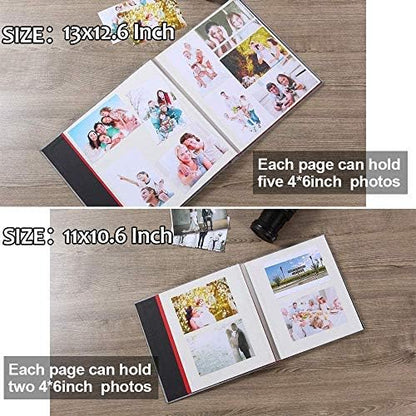 Vienrose Large Photo Album Self Adhesive for 4x6 5x7 8x10 Pictures Scrapbook Album DIY Scrap Book 40 Sticky Pages with A Metallic Pen Grassgreen