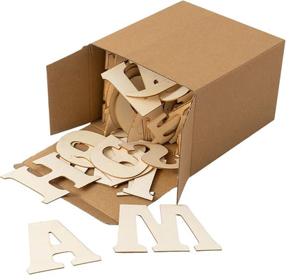 170 pcs 3in Wooden Letters Craft Set Cute Letter Shapes for Home Decor and DIY Projects (3IN)