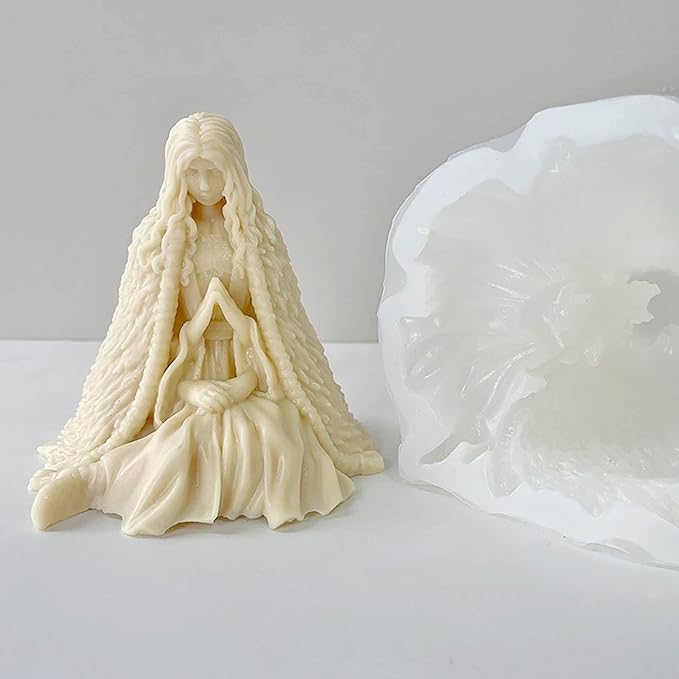 Grainrain Candle Mold Witch Halloween Silicone Soap Making Mould DIY Wax Epoxy Resin Mould (H-0866)