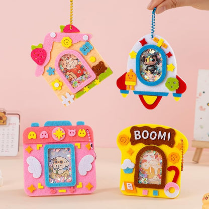 Oagminu 4Pcs DIY Shaker Photo Frame Kit for Kids, Photo Display, Cute Craft Set for Art & Craft Activities, Creative Gift for Boys & Girls (Photo) - Image 2