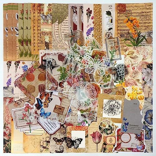 Teniinet 260 PCS Vintage Scrapbooking Supplies Kit for Beginners (Flowers) by Teniinet
