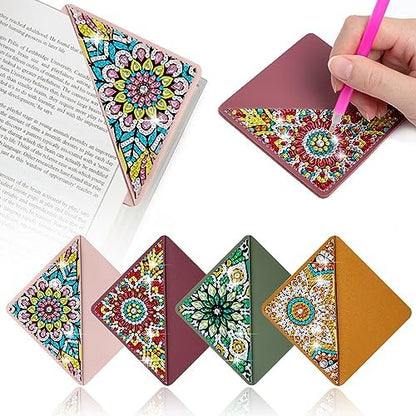 WIVICO 4Pcs Diamond Painting Bookmarks, Diamond Pearl Art Kits for Adults by WIVICO