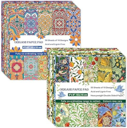 Origami Paper 6x6" Double Sided 100Sheets 20Colors Origami Kit,Craft Paper by Mifuner