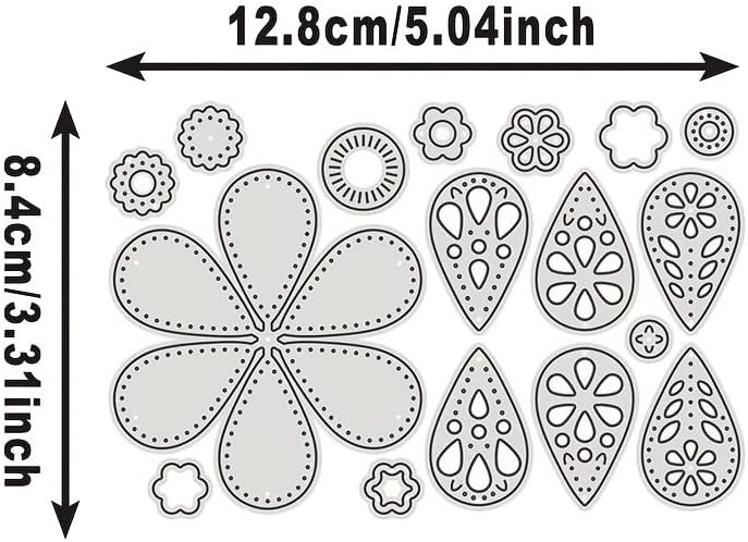 Lapoo Flowers Cutting Die for Scrapbooking - Durable Metal Cutting Die for DIY Scrapbook Photo Album Decorative Paper Card, Metal Card Making Supplies (Six-Leaf Petal 5 x 3.3 in) - Image 2