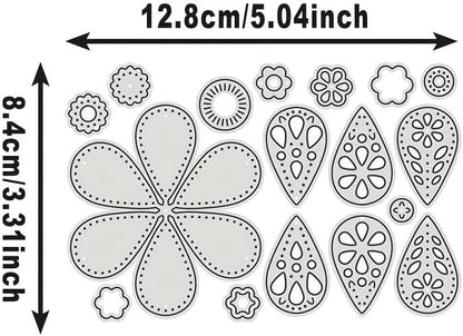 Lapoo Flowers Cutting Die for Scrapbooking - Durable Metal Cutting Die for DIY Scrapbook Photo Album Decorative Paper Card, Metal Card Making Supplies (Six-Leaf Petal 5 x 3.3 in) - Image 2