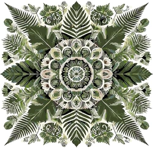 ColourMost's Original Paint by Numbers Kits-Serenity Mandalas-Botanical#01 (16"x16" / 40x40cm) Includes Paints, Canvas, and Brushes, Perfect for Beginners and Advanced Painters (Unframed Canvas) by Unknown