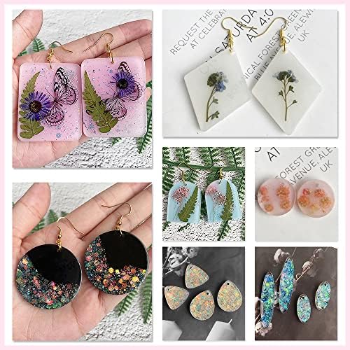 ResinWorld Earrings Molds with Varieties of Shapes and Sizes, 171Pcs Resin Jewelry Making Kit, Stud Dangle Drop Earrings Resin Molds with Hole - Image 5