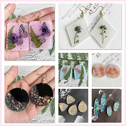 ResinWorld Earrings Molds with Varieties of Shapes and Sizes, 171Pcs Resin Jewelry Making Kit, Stud Dangle Drop Earrings Resin Molds with Hole - Image 5