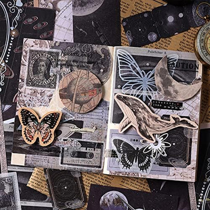 Esweny 100 PCS Vintage Ephemera Pack Journaling Scrapbooking Supplies Scrapbook Sticker Paper Kit for Junk Journal Planners Collage Craft Notebooks Decoupage Album (Space) - Image 6