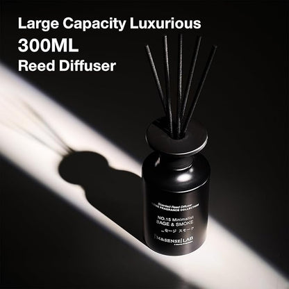 M&SENSE Reed Diffuser Set, 10.14 fl oz Large Reed Diffuser, Sage & Smoke Scented with Natural Essential Oils, Long Lasting with 7 Sticks, Non-Toxic Home Fragrance Reed Diffuser for Bedroom, Bathroom