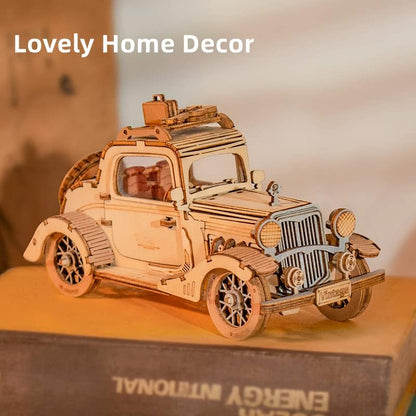 Rowood 3D Puzzles for Adults, Vintage Car Wooden Model Kits to Build, DIY Adult Craft Kit - Image 2
