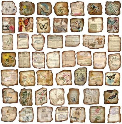 100 Pcs Vintage Journaling Stickers - Junk Journal Supplies with Antique Map Prints & Distressed Edges, Scrapbook Stickers for Planners, Ideal for Kids Teenagers Adults - Image 4