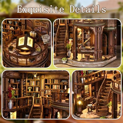 OZJAY Dreamy Book Hall Book Nook Kit 3D Wooden Puzzles for Adults - Image 6