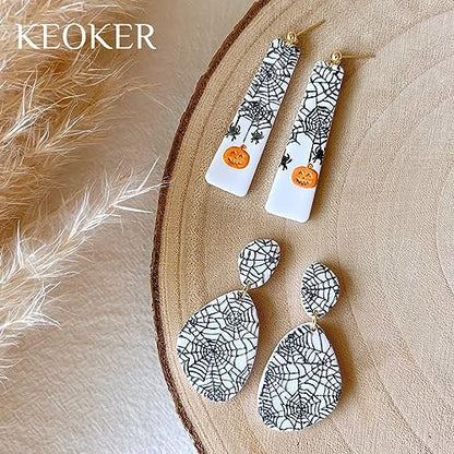 Keoker Polymer Clay Texture Sheet Halloween, Halloween Clay Texture Mat for Making Earrings Jewerly - Image 4