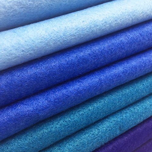 4pcs Thick 1.4mm Soft Felt Fabric Sheet Assorted Color Felt Pack DIY Craft Sewing Squares Nonwoven Patchwork (92x90cm Blue) - Image 3