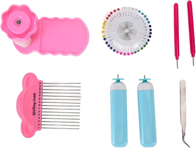 TengXiCLP Quilling Kits DIY, Paper Quilling Tool Kit with Electric Pen, Complete Craft Supplies Set for Beginners, Colorful Decorative Handicrafts with Storage Box, Glue Bottles and 1000 Pap