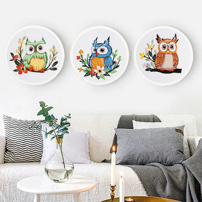 Konrisa Owl Embroidery Kit for Beginners Adult, Embroidery Starter Kit with Cloth Hoops Threads DIY Sewing for Craft Lover Hand Stitch Needlepoint Kits - Image 5