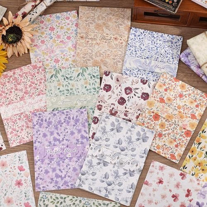 180 Sheets Vintage Floral Scrapbook Paper - 9 Themes Aesthetic Small Flowers Pattern, Decorative Craft DIY Paper Kit for Bullet Journal, Junk Journal Supplies, Collage, Cardmaking 5.5x8 Inch - Image 5