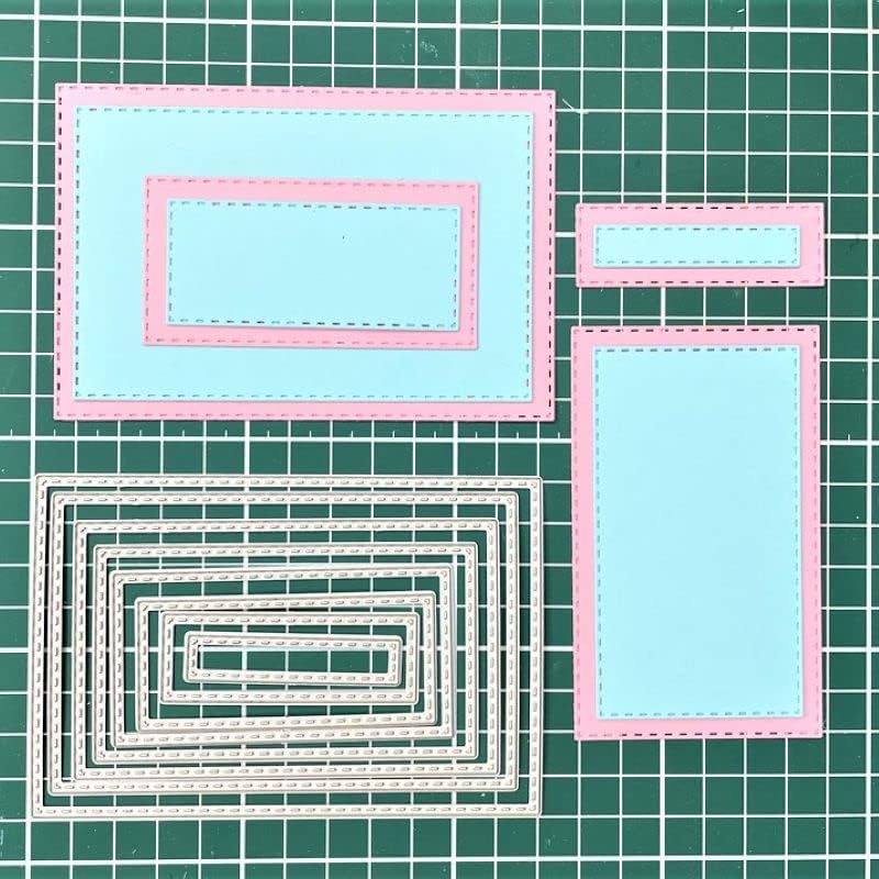 8Pcs Rectangle Cutting Dies Stencil DIY Scrapbook Album Paper Card Embossing Tool (Rectangle) - Image 2