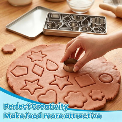 Fireboomoon 30 Pcs Mini Cookie Cutter Set, Stainless Steel Geometric Cutter - Image 3