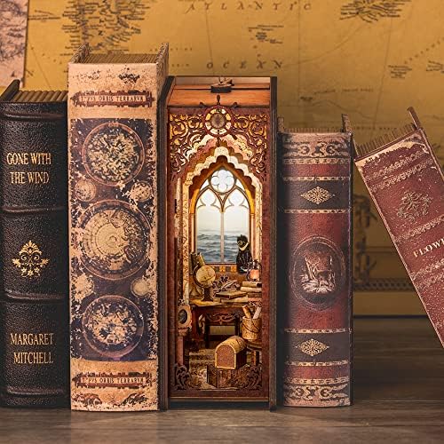 CUTEBEE Book Nook Kit, DIY Booknook Miniature House Tiny House 3D Wooden Puzzle Dollhouse Kit for Adults and Teens, Bookshelf Insert Decor, DIY Craft Gift Model Build - Image 5