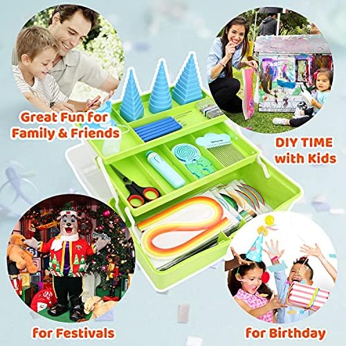 JoyPlus Quilling Kits for Beginners with Manual, 24 Tools & Supplies with Durable Storage Box, Updated Paper Crimper Tool, Premium Husking Board & Electronic Pen Green - Image 4