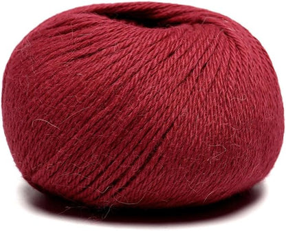 100% Baby Alpaca Yarn Wool Set of 3 Skeins (150 Grams) DK Weight - Made in Peru - Heavenly Soft and Perfect for Knitting and Crocheting (Red, DK)