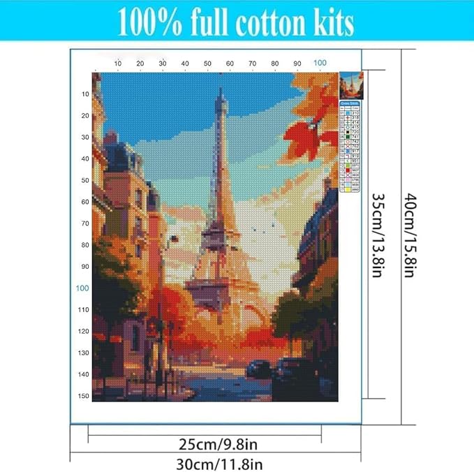 4 Pack City Landscape Cross Stitch Kits for Adults - Embroidery Kits for Beginners Adults, Dimensions Counted Cross Stitch Kits for Arts Craft Kits12x16 inch ﻿