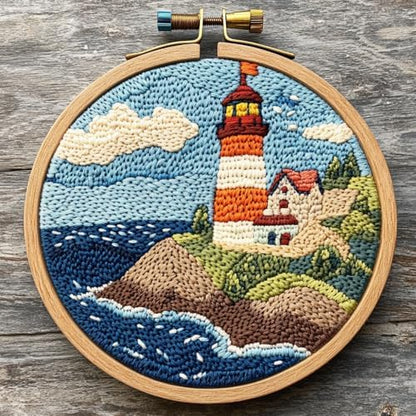 Punch Needle Kits for Beginners Sea Lighthouse 20x20cm(2) by Unknown