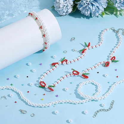 PH PandaHall DIY Bracelet Makings Kits, Glass Beads Charm Bracelet Kit Friendship Bracelet Making Kit Jewelry Making Kit for DIY Craft Stackable Bracelet Necklace Earring Jewelry Making