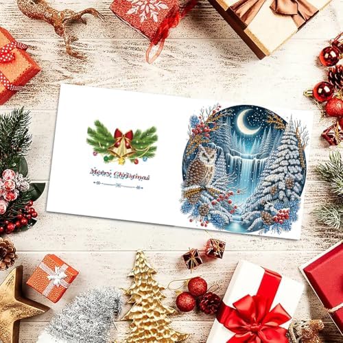 6pcs DIY Diamond Art Christmas Cards Kit with Envelopes & Tools-Diamond Dot Greeting Cards,Xmas 5D Rhinestones Painting for Adults,DIY Craft Family Friend Xmas Gifts(Xmas Santa Claus Animal) - Image 7