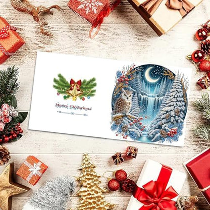 6pcs DIY Diamond Art Christmas Cards Kit with Envelopes & Tools-Diamond Dot Greeting Cards,Xmas 5D Rhinestones Painting for Adults,DIY Craft Family Friend Xmas Gifts(Xmas Santa Claus Animal) - Image 7