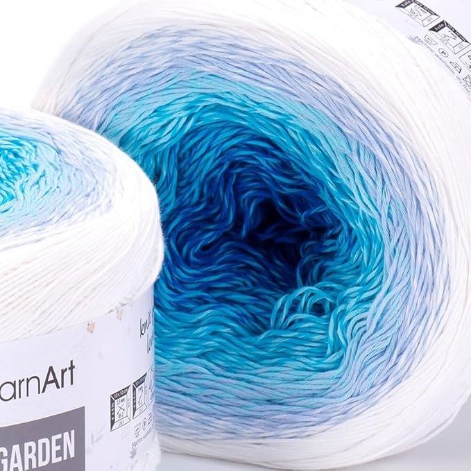 2 Skein Yarn Art Rosegarden Yarn 100% Cotton 2x1094yards 2x250gr Multicolor Cotton Yarn Rainbow Crochet Yarn Spring Summer Fine 1 Top 5 Most Used Colors (Rosegarden 305)